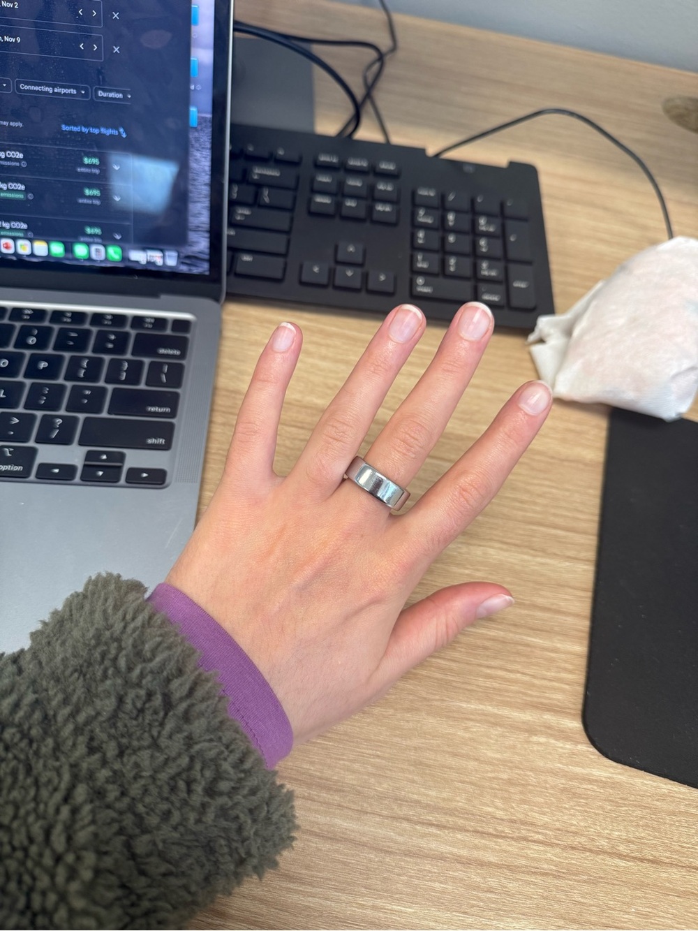 Oura Ring 4 size 8 in Polished Silver Finish